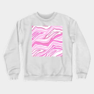 Animal Print Zebra Pink and White Pattern Crewneck Sweatshirt